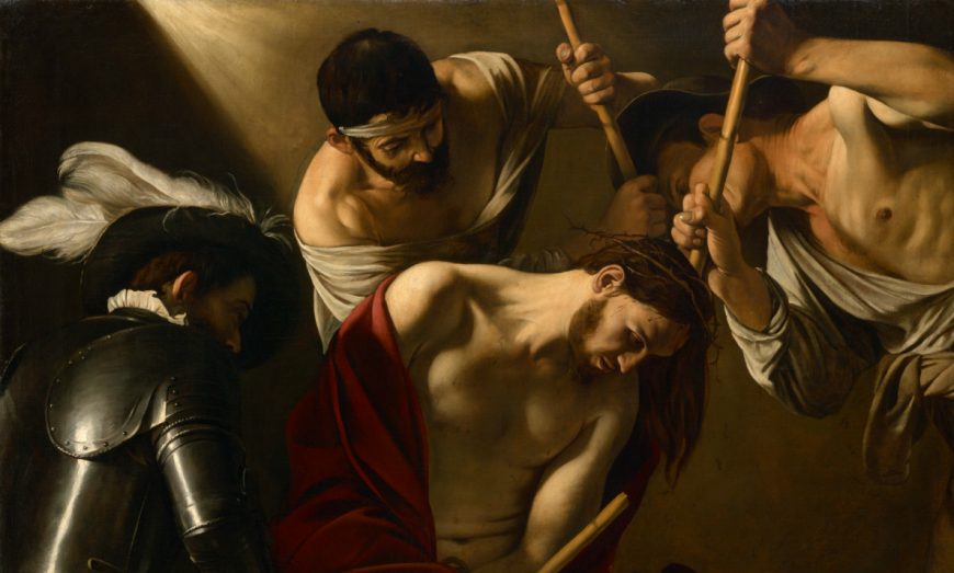 Caravaggio, <em>The Crowning with Thorns</em>, 1602–04, oil on canvas, 165.5 x 127 cm (Kunsthistorisches Museum, Vienna)